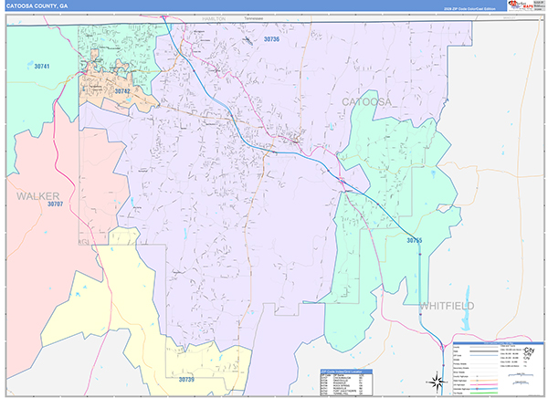 Catoosa County, GA Zip Code Map
