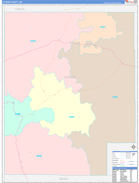 Catron County Digital Map Color Cast Style