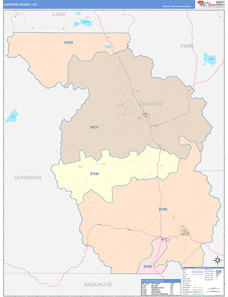 Chaffee County, CO Zip Code Map