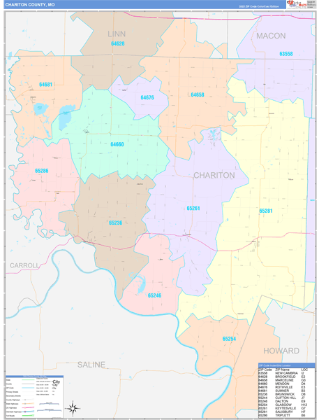Chariton County, MO Wall Map