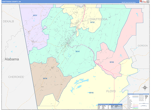 Chattooga County, GA Zip Code Map