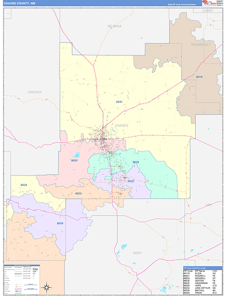 Chaves County, NM Zip Code Map