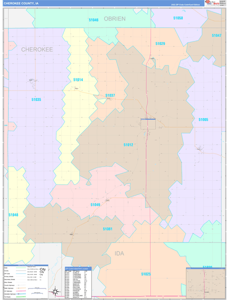 Cherokee County, IA Wall Map