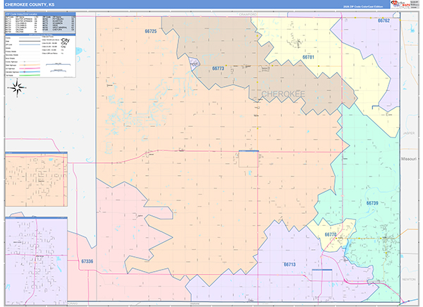 Cherokee County, KS Zip Code Map