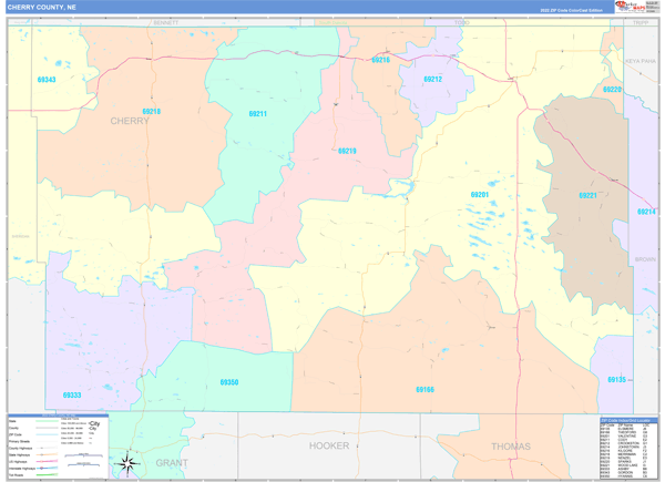Cherry County, NE Zip Code Map