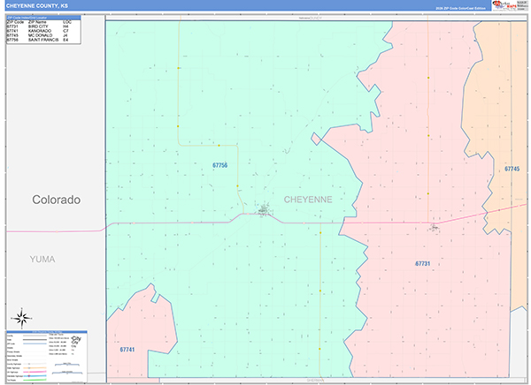 Cheyenne County, KS Zip Code Map