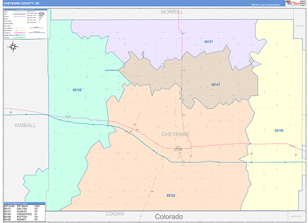 Cheyenne County, NE Zip Code Map