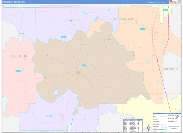 Chickasaw County Map Book Color Cast Style