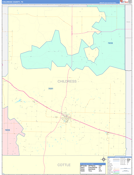 Childress County, TX Zip Code Map