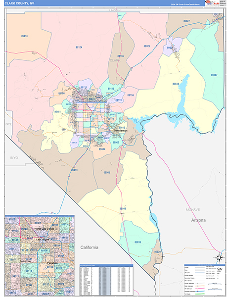 Clark County, NV Zip Code Map