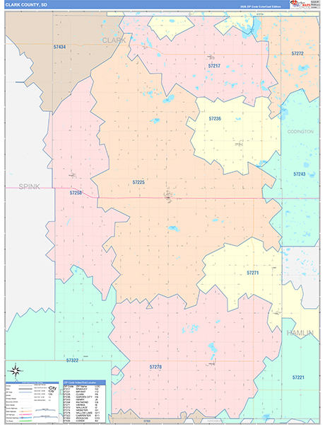 Clark County, SD Zip Code Map