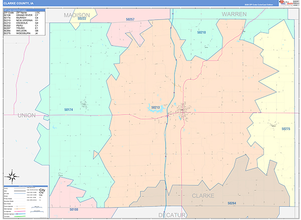 Clarke County, IA Wall Map