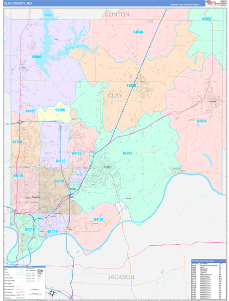 Clay County, MO Zip Code Map