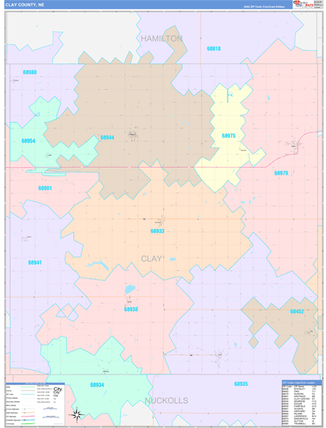 Clay County, NE Zip Code Map