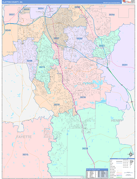 Clayton County, GA Zip Code Map