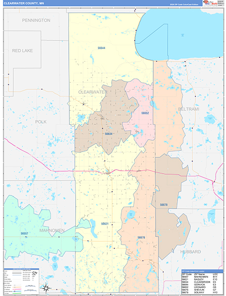 Clearwater County, MN Zip Code Map