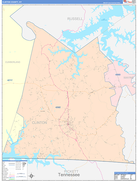 Clinton County, KY Zip Code Map