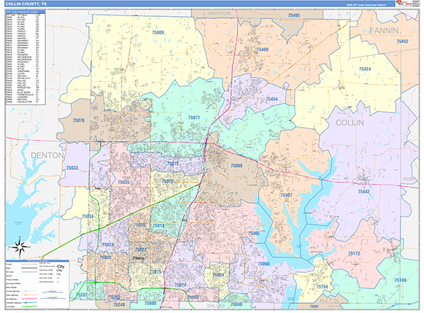 Collin County Digital Map Color Cast Style