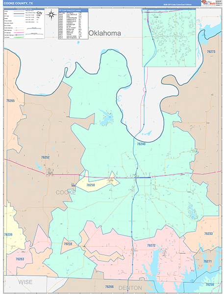 Cooke County, TX Wall Map
