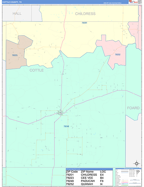 Cottle County, TX Zip Code Map