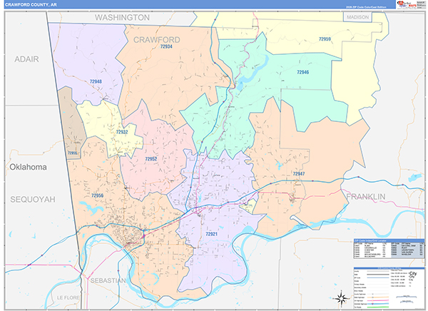 Crawford County, AR Wall Map