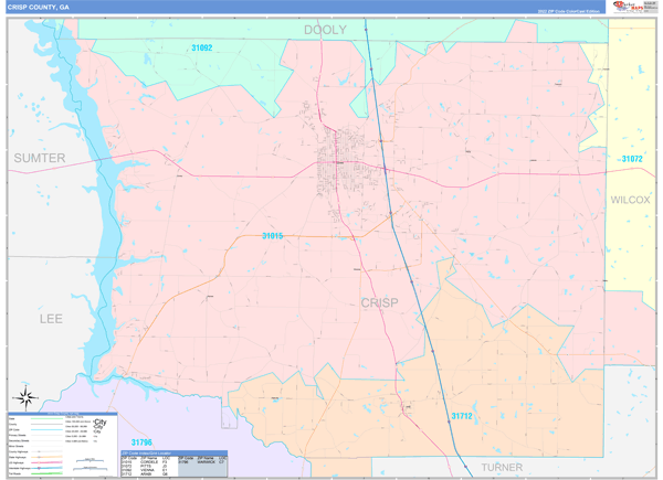 Crisp County, GA Zip Code Map