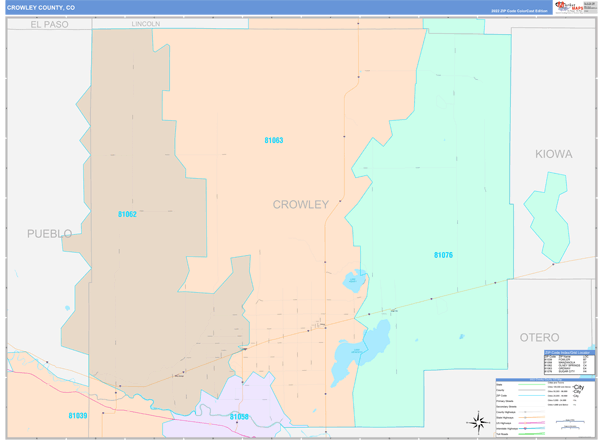 Crowley County Digital Map Color Cast Style