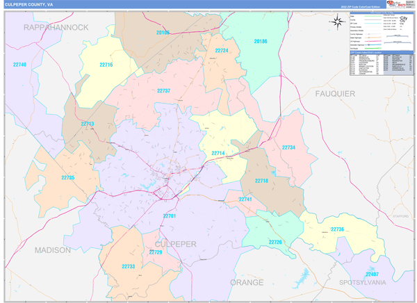 Culpeper County Digital Map Color Cast Style