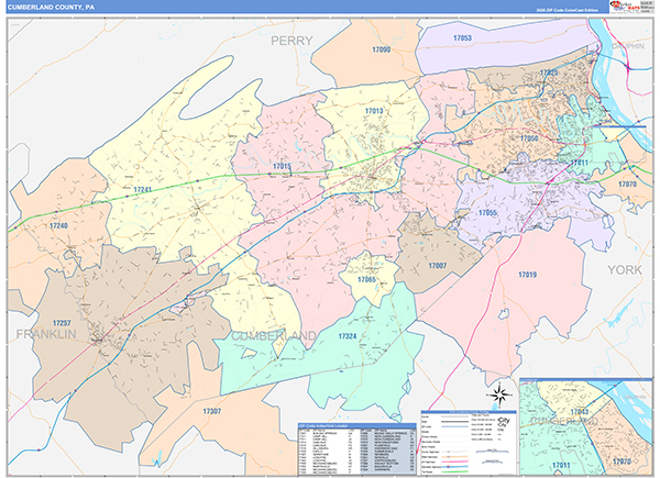 Cumberland County, PA Wall Map
