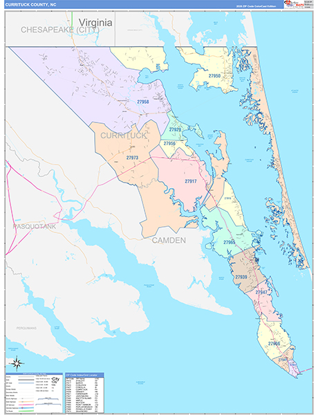 Currituck County, NC Zip Code Map