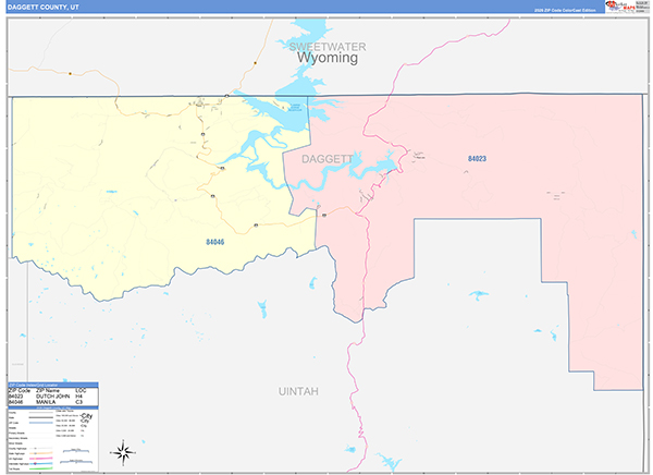 Daggett County, UT Zip Code Map