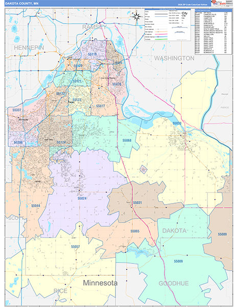 Dakota County, MN Wall Map