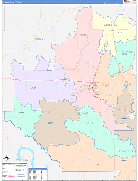 Dallas County, AL Zip Code Map