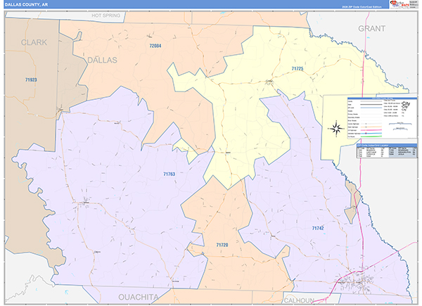 Dallas County, AR Zip Code Map