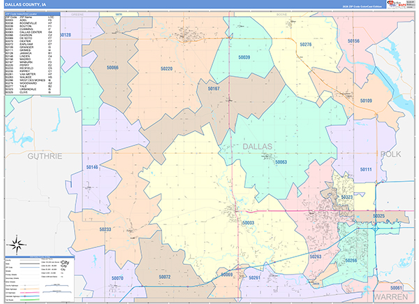 Dallas County, IA Zip Code Map