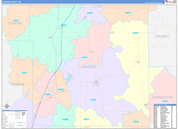 Daviess County Digital Map Color Cast Style