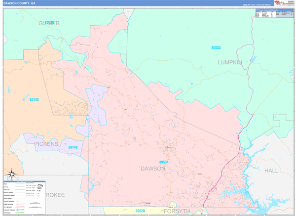 Dawson County, GA Wall Map