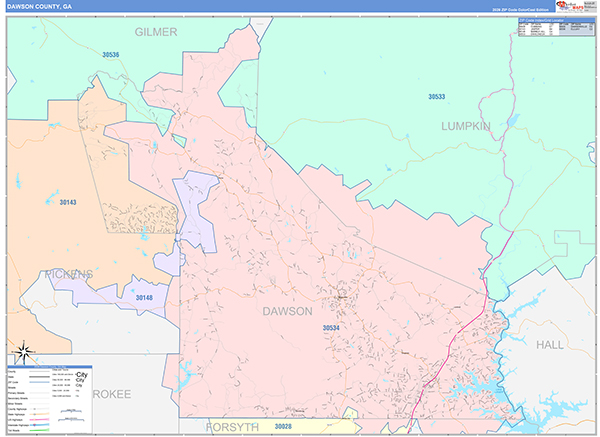 Dawson County, GA Zip Code Map