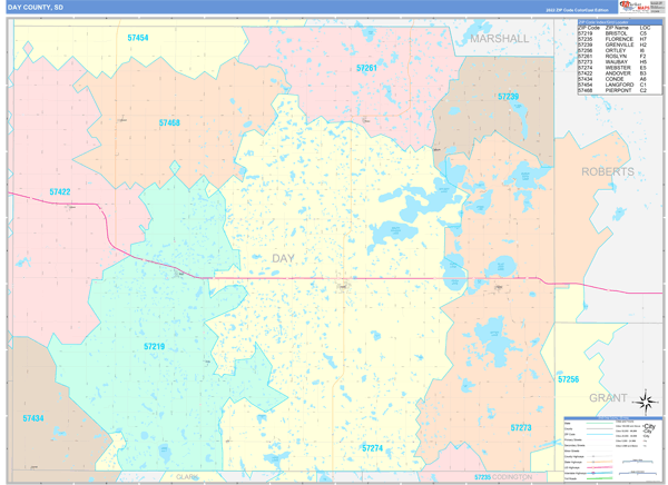 Day County, SD Zip Code Map