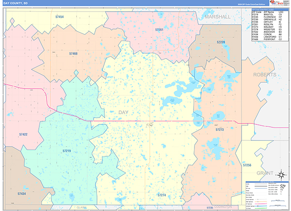 Day County, SD Zip Code Map