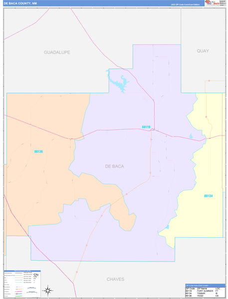 DeBaca County, NM Zip Code Map