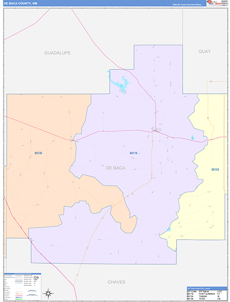 DeBaca County, NM Zip Code Map