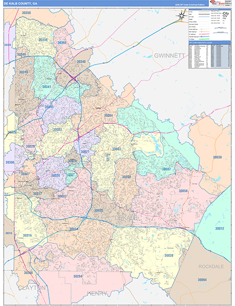 DeKalb County, GA Zip Code Map