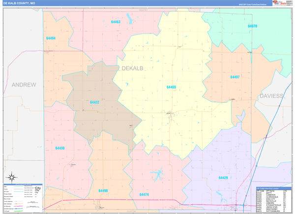 DeKalb County, MO Zip Code Map