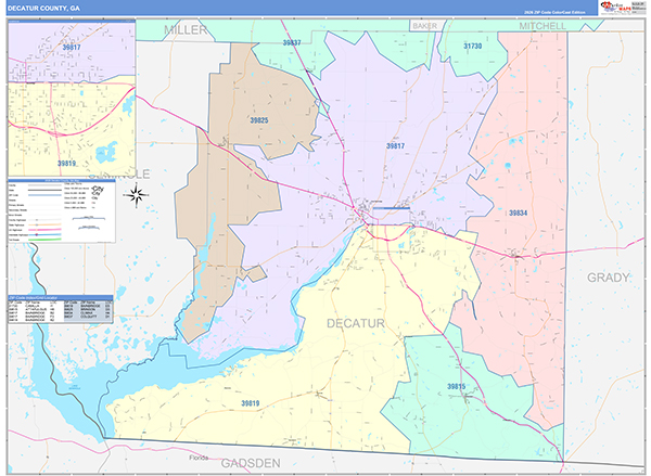 Decatur County, GA Zip Code Map