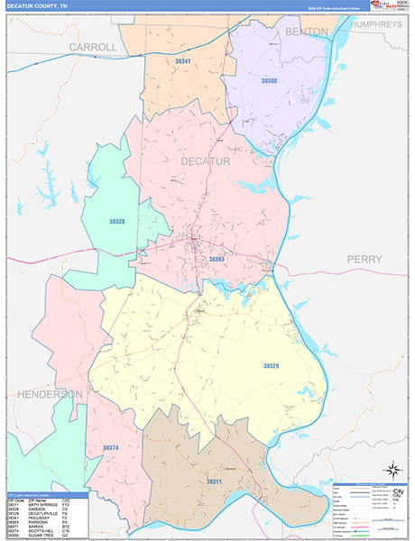 Decatur County, TN Zip Code Map