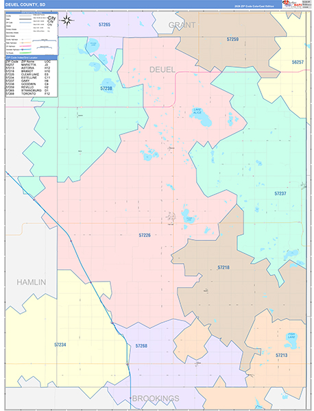 Deuel County, SD Zip Code Map