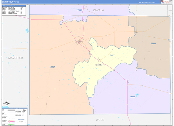 Dimmit County, TX Zip Code Map