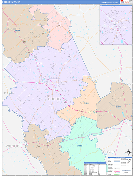 Dodge County, GA Zip Code Map