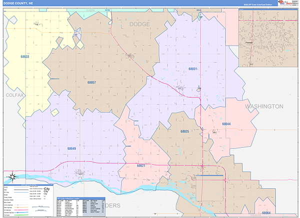 Dodge County, NE Zip Code Map